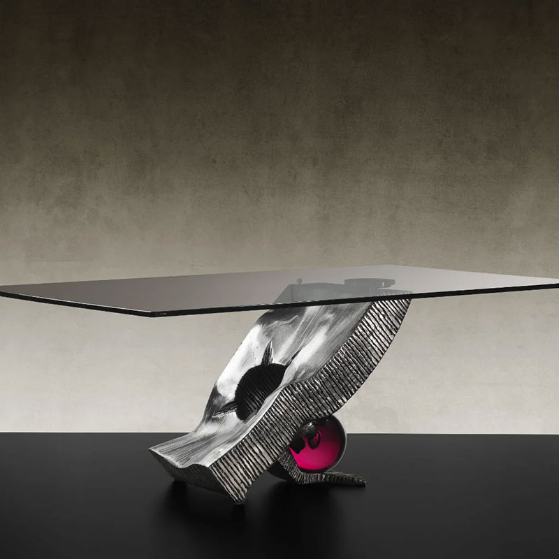 Table à manger en fer forgé brossé Impact 72 par Reflex Angelo